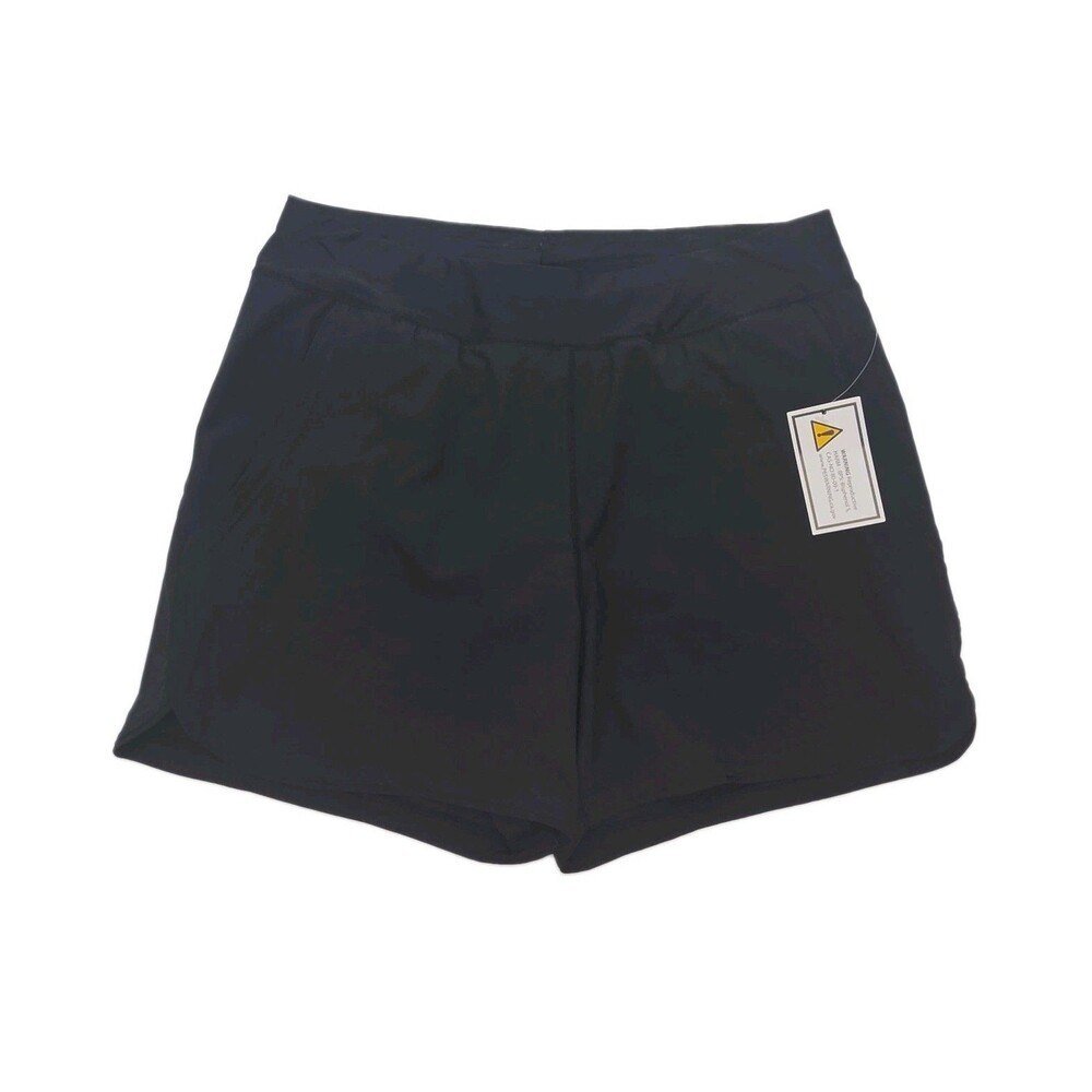 Lands End Swim Shorts Black Panty Lined Women Sz Small 6-8 Pockets 5" Inseam NEW
